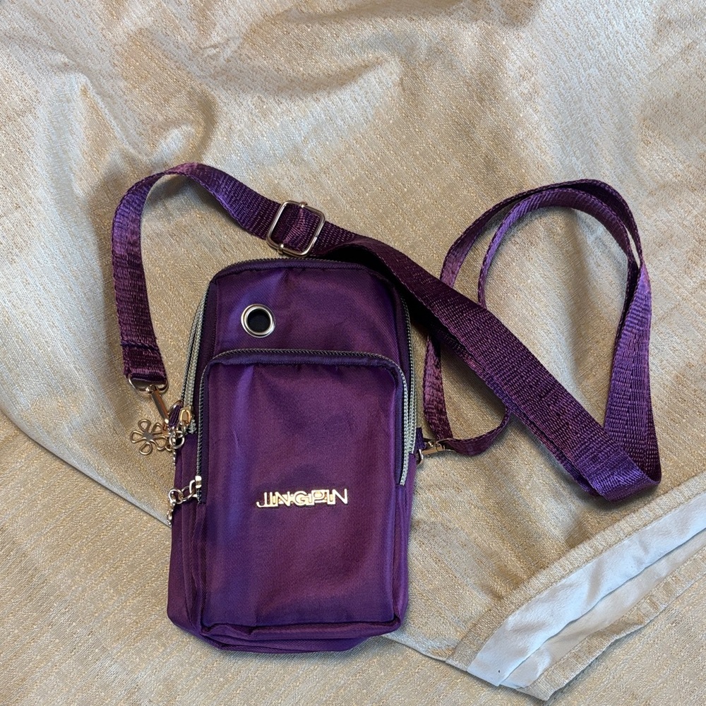 JINGPIN Purple Crossbody Phone Bag with Adjustable Strap